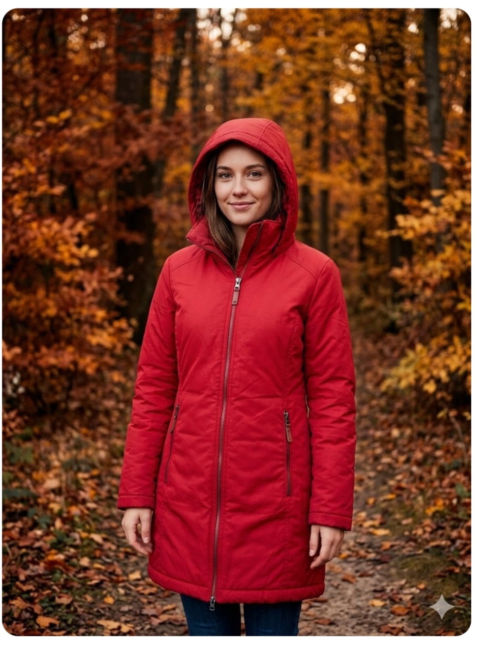 H&M Divided Red Hooded Winter Coat Parka
Jacket Size 6